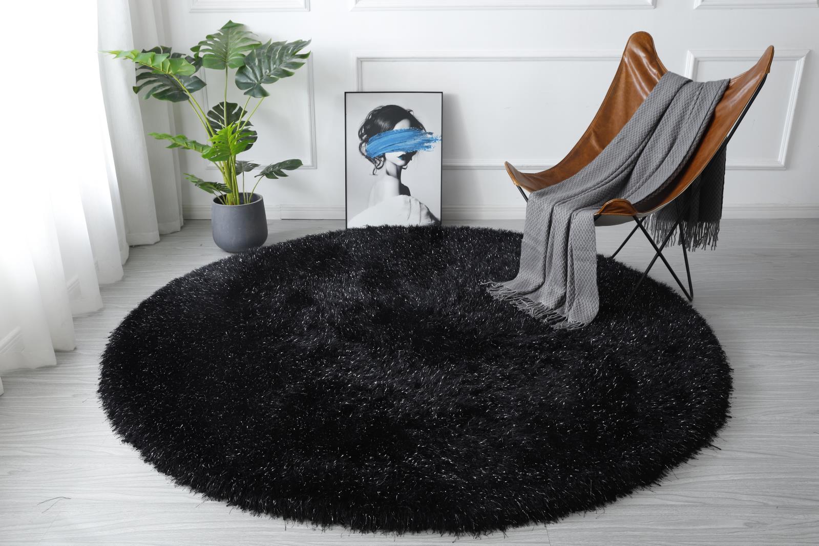 Manhattan MH08 Black Shag Rug — view 7