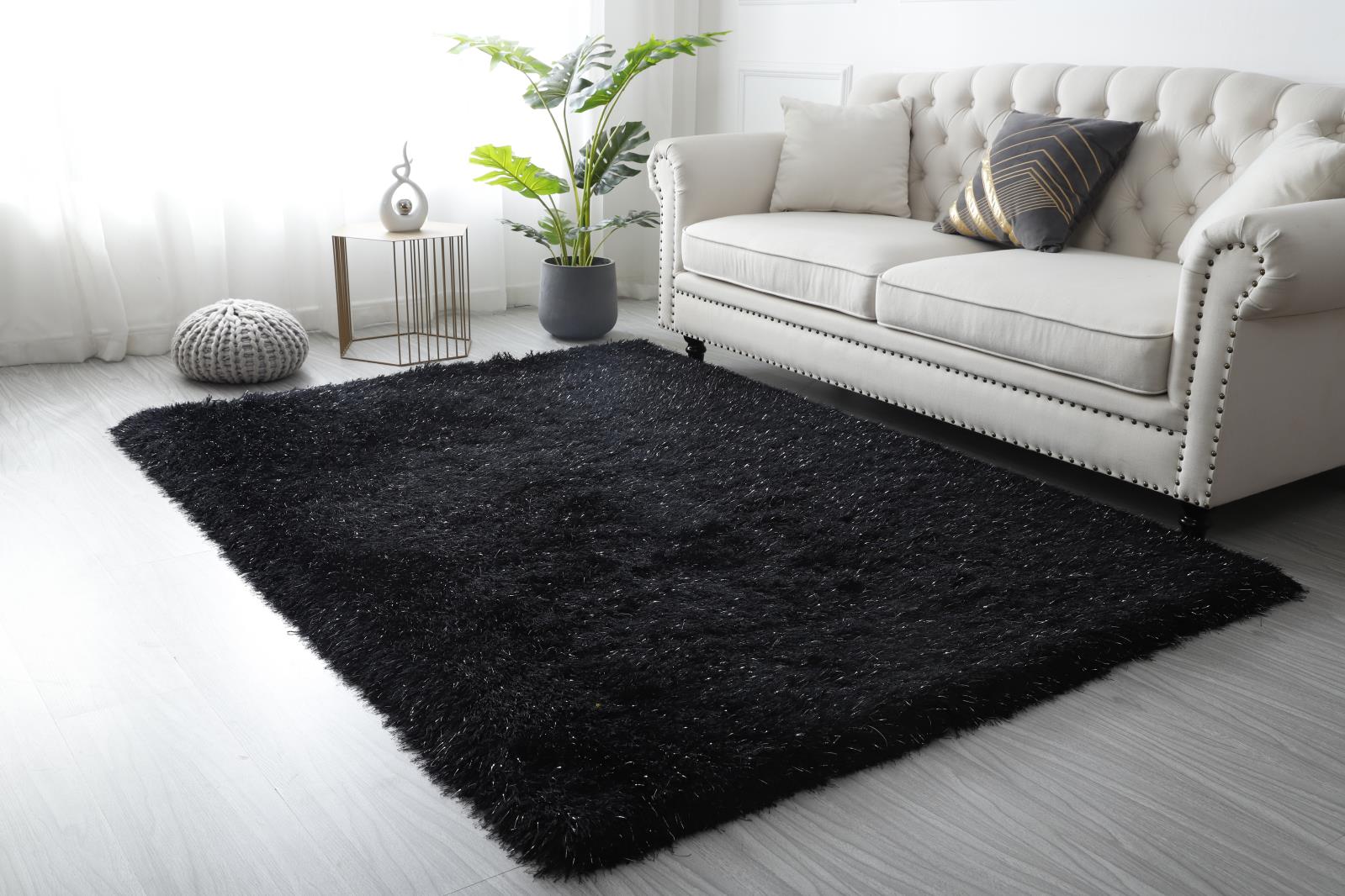 Manhattan MH08 Black Shag Rug — view 5