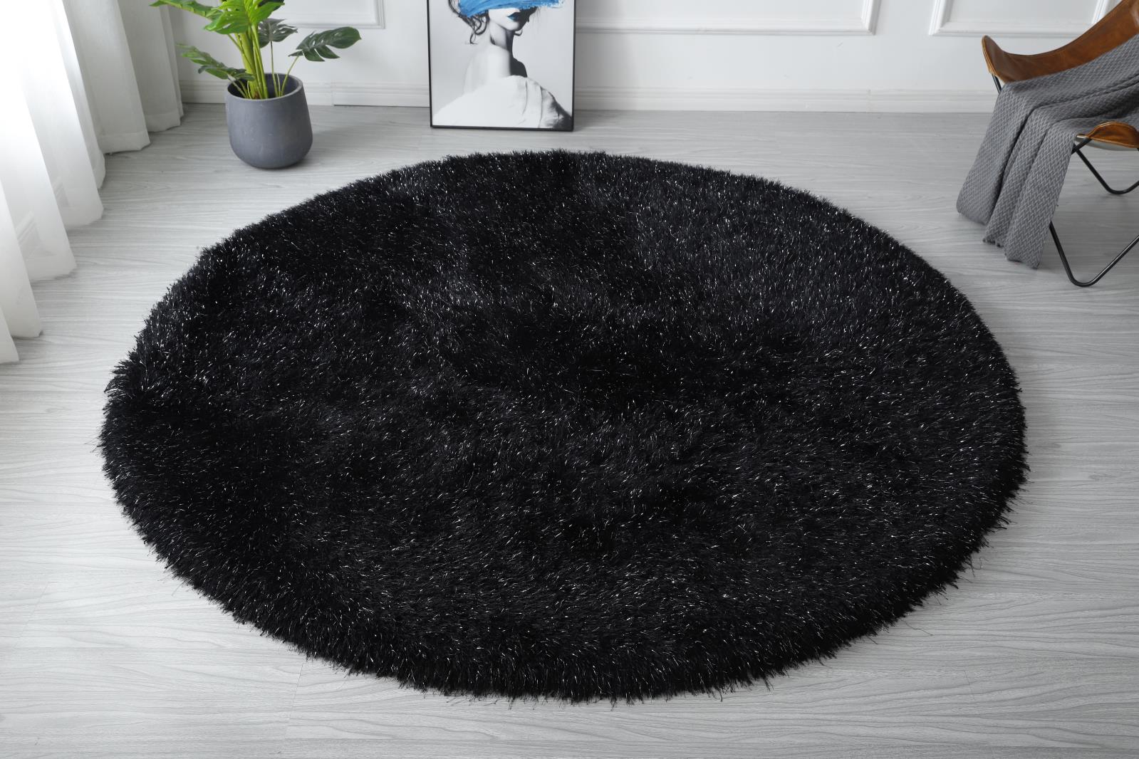 Manhattan MH08 Black Shag Rug — view 6