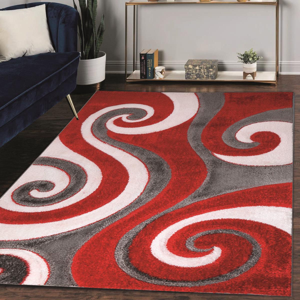 Santorini SA01 Red Shag Rug — view 4