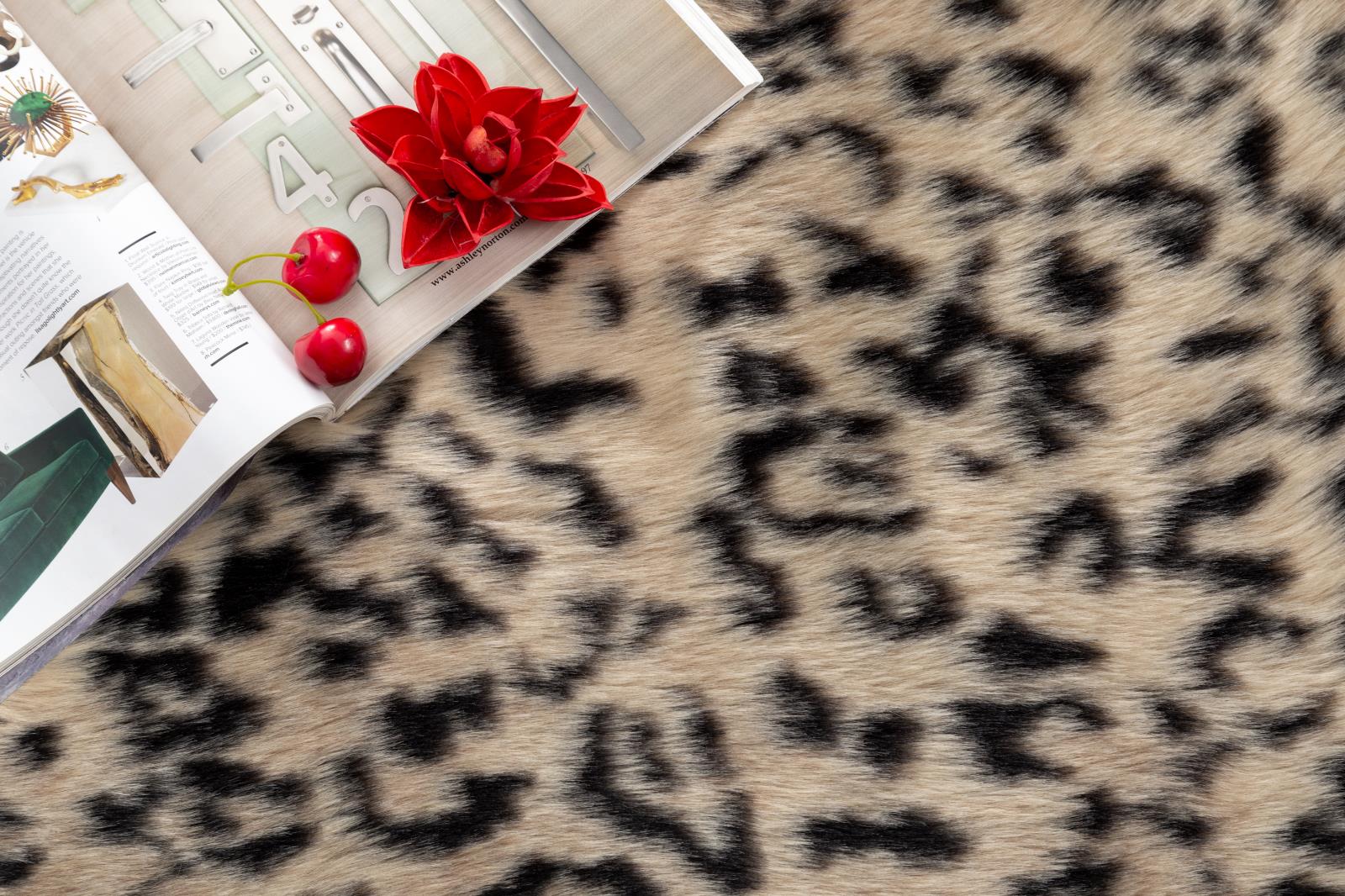 Luxury LX06 Cheetah Print Shag Rug — view 2