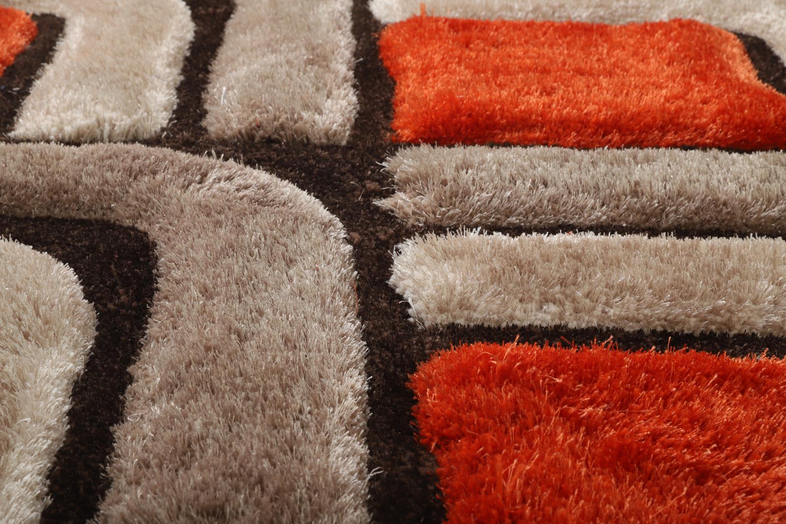 Mateos MS29 Orange Shag Rug — view 7