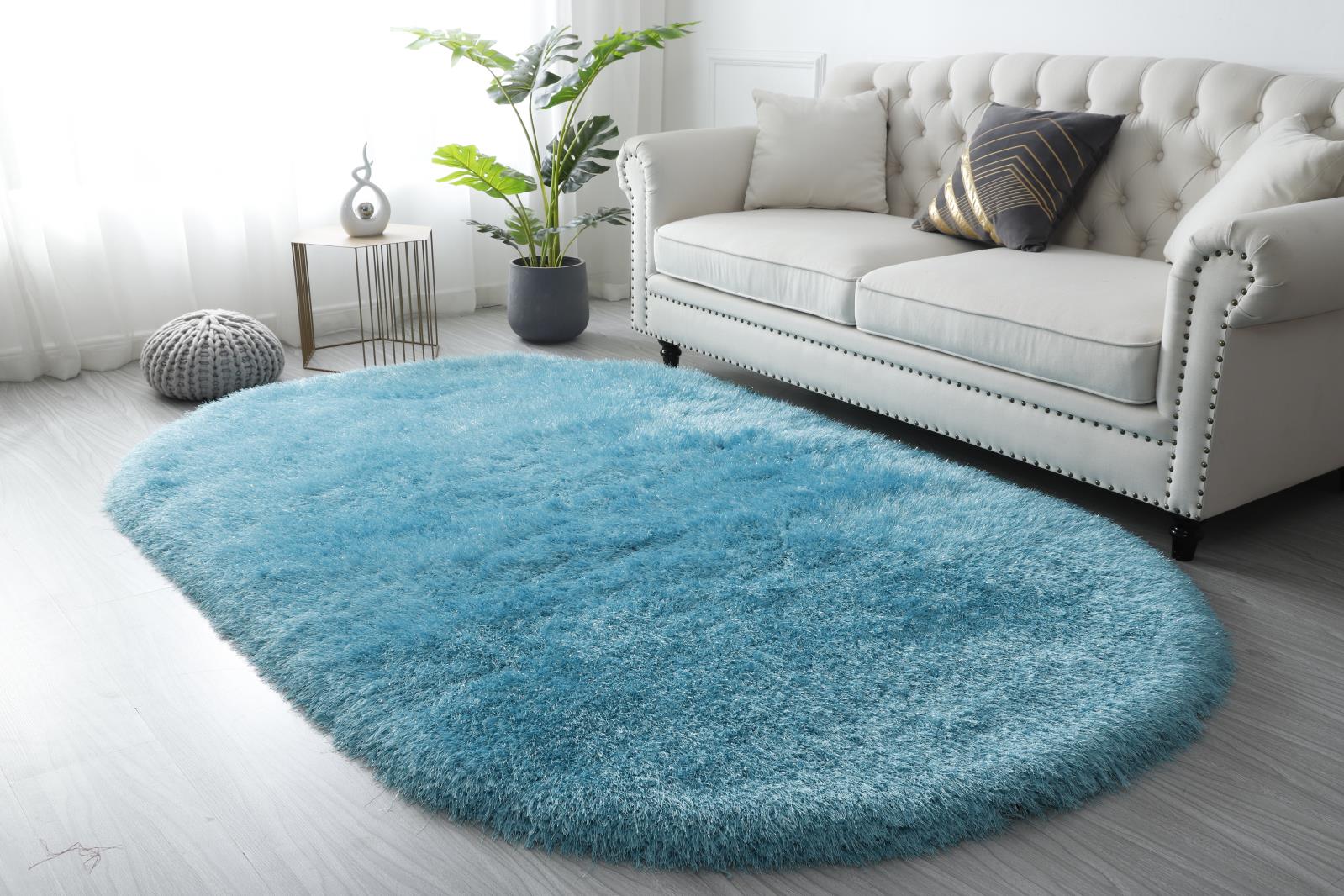 Manhattan MH06 Turquoise Shag Rug — view 9