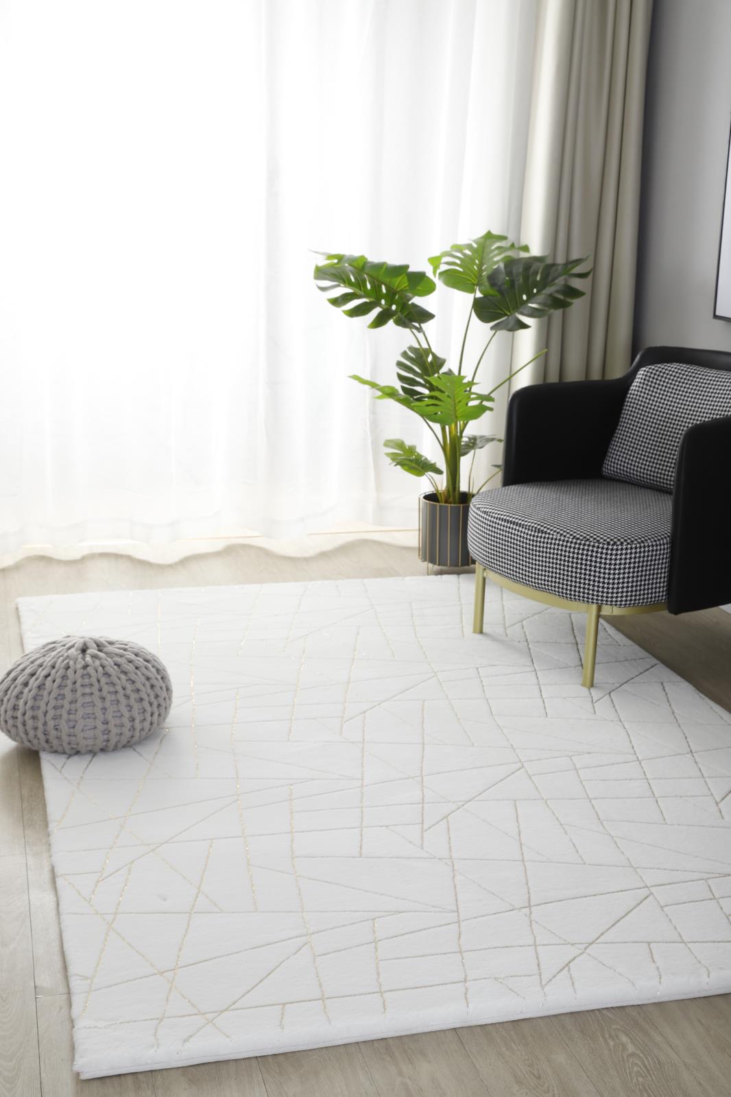 Emma EM01 White Shag Rug — view 6