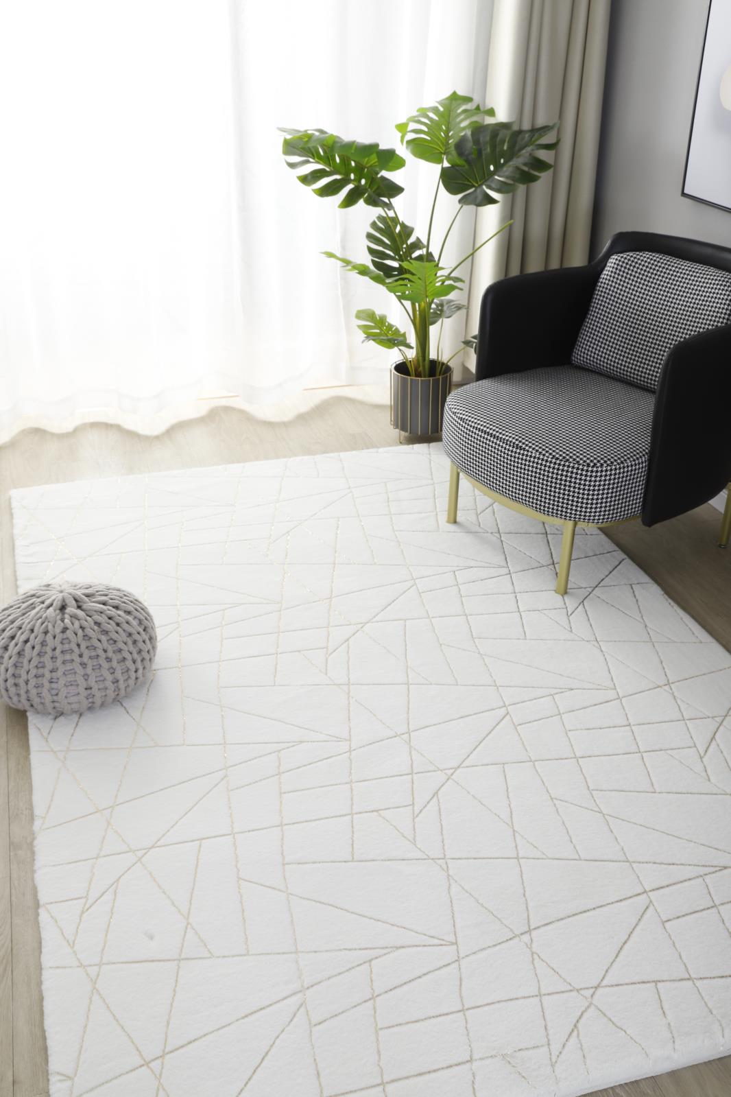Emma EM01 White Shag Rug — view 5