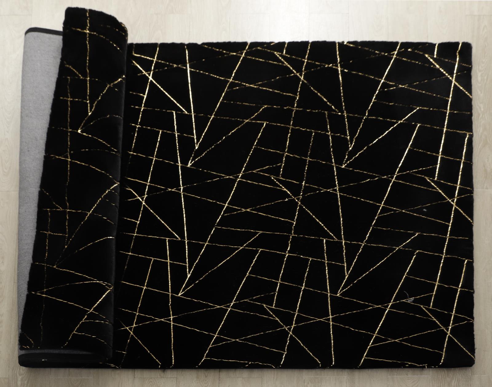 Emma EM02 Black Shag Rug — view 7