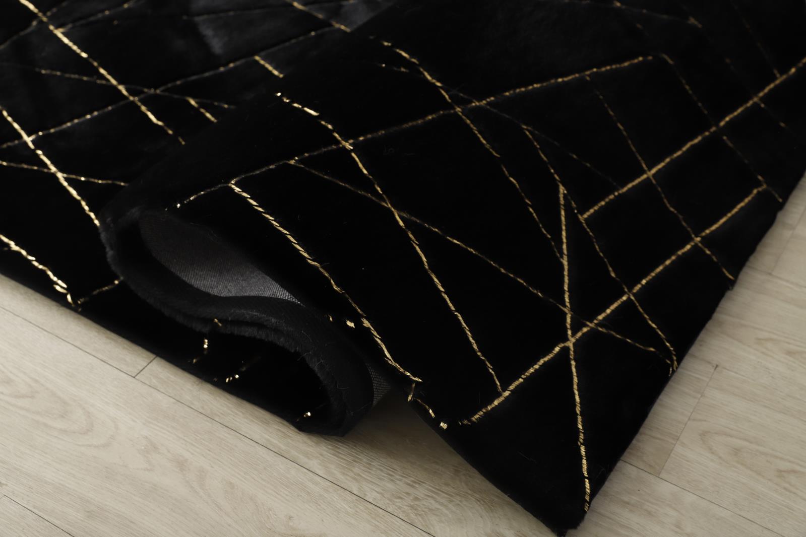 Emma EM02 Black Shag Rug — view 3