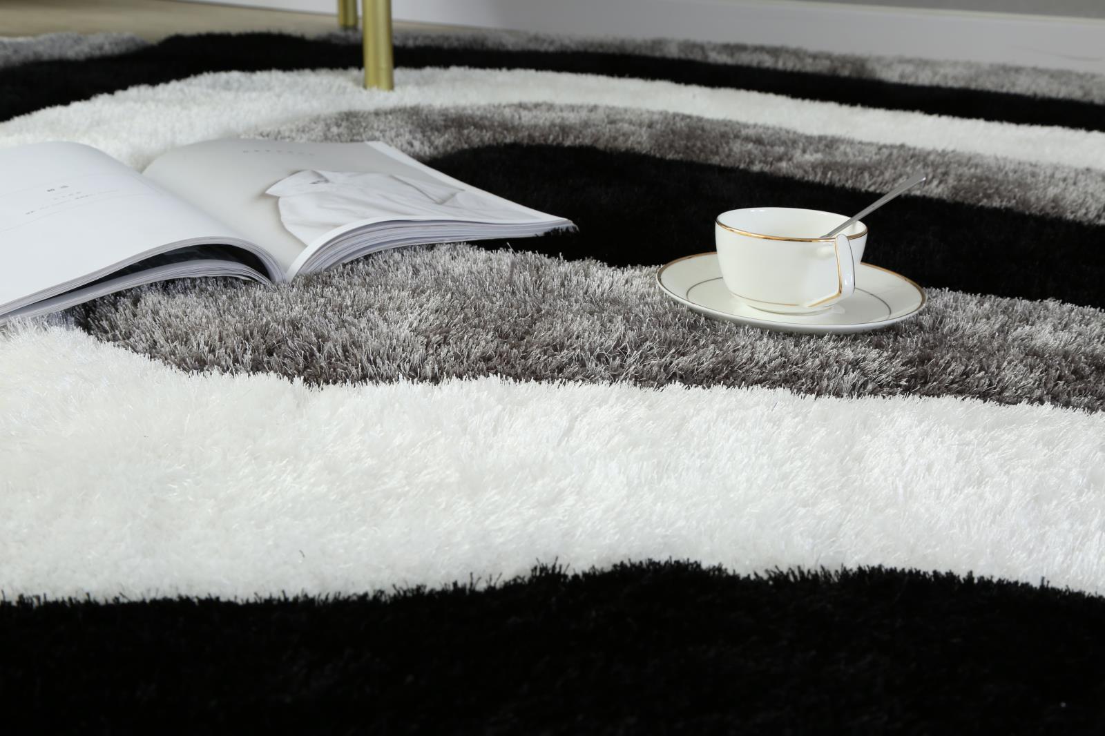 Mateos MS02 White Shag Rug — view 11