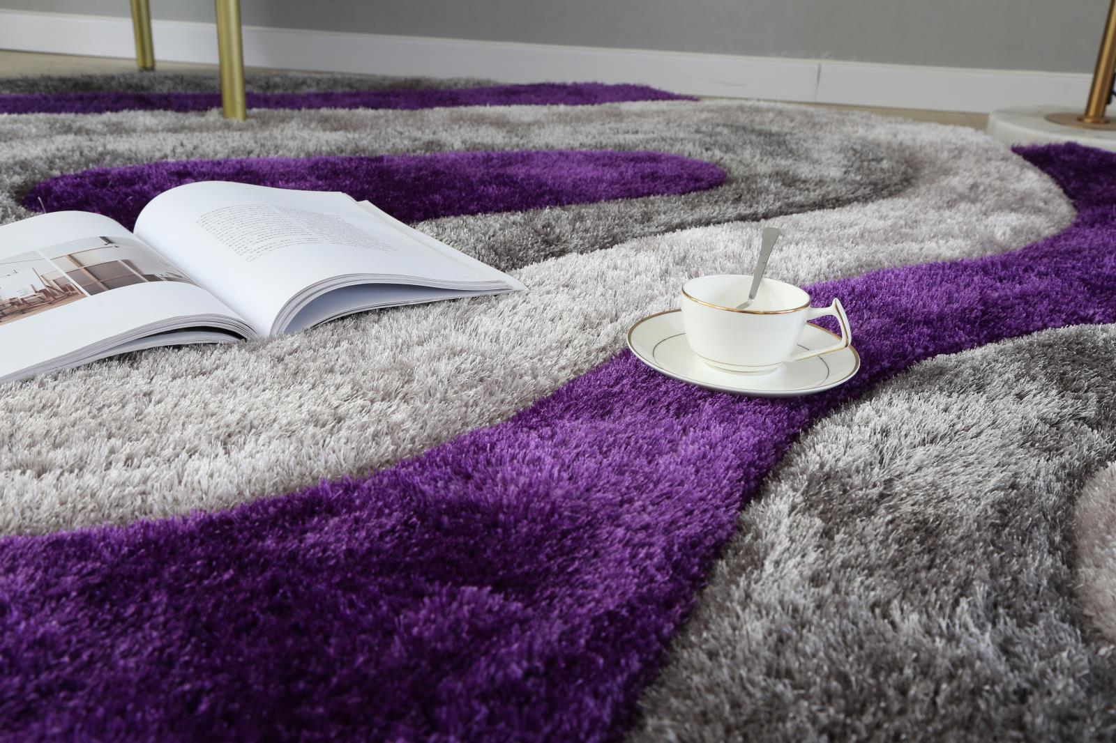 Mateos MS04 Purple Shag Rug — view 11