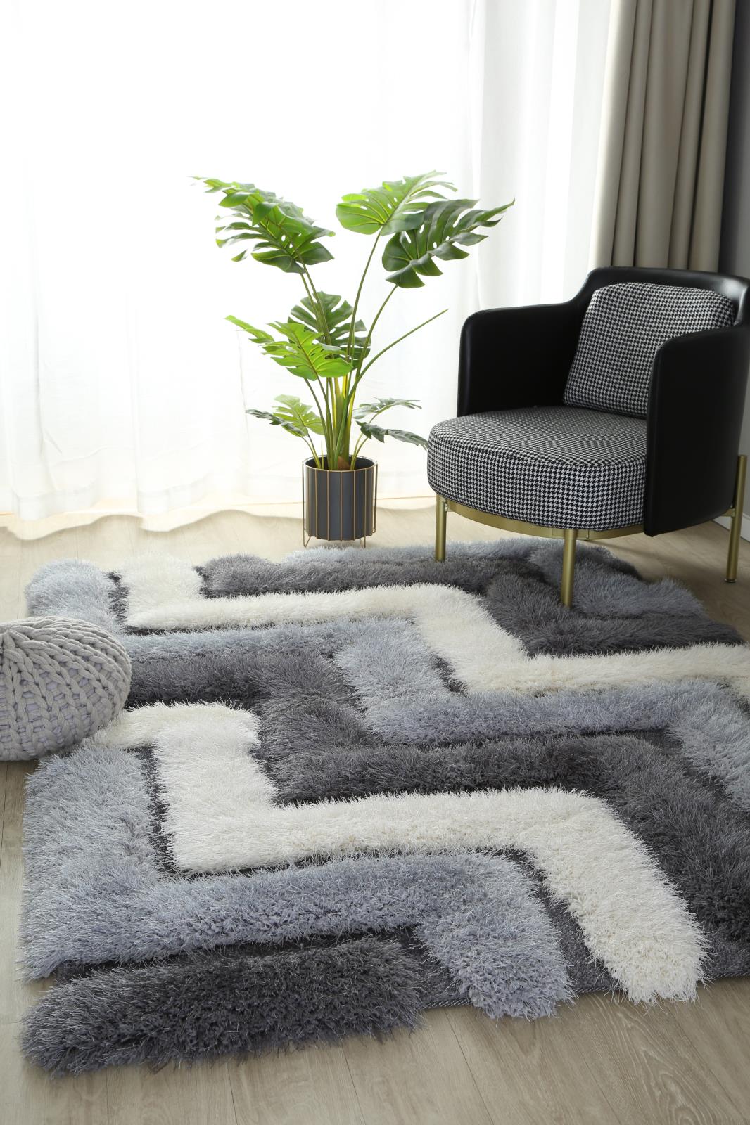 Mda 02 Charcoal Gray Shag Rug — view 6