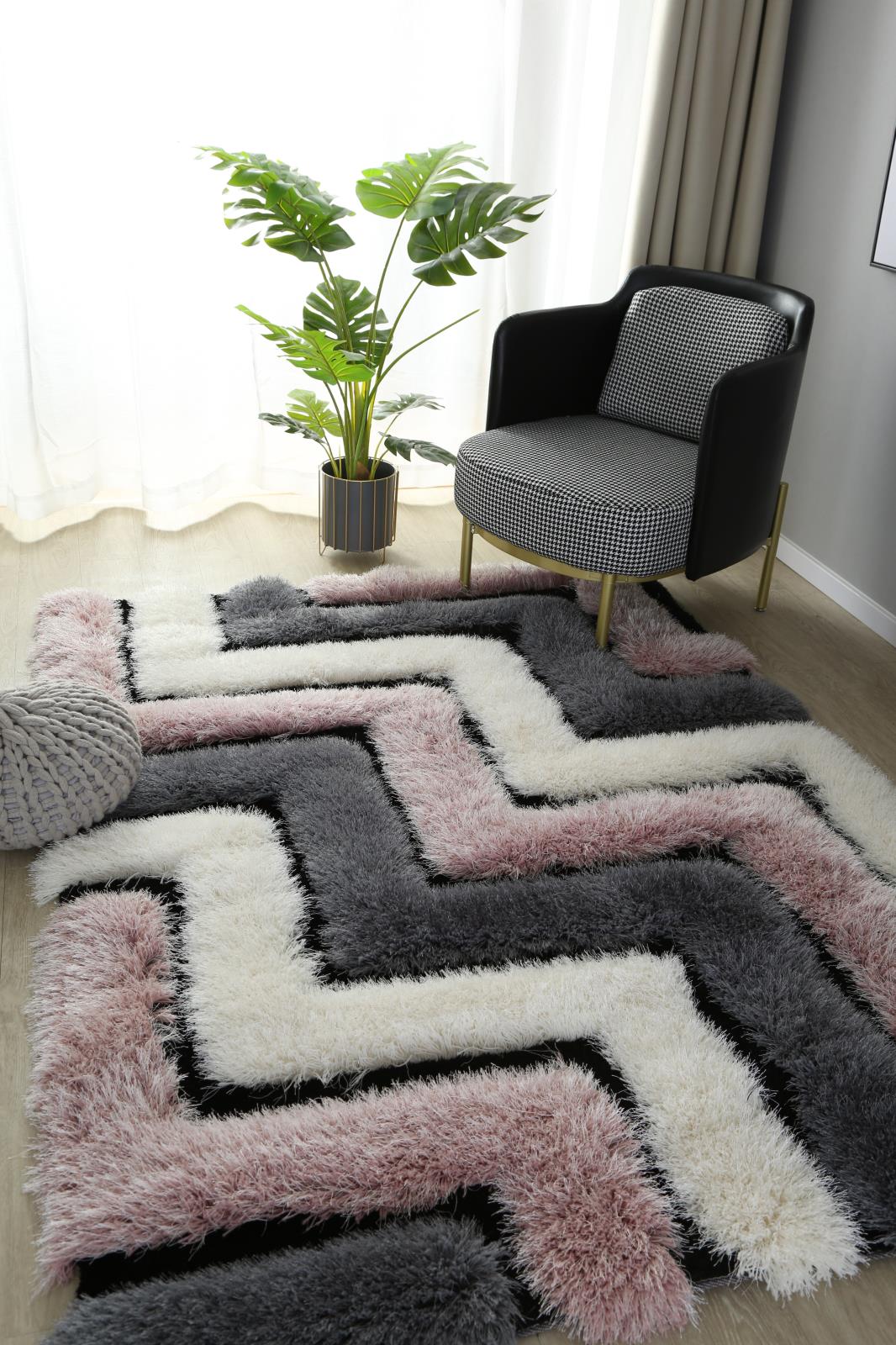 Mda 04 Charcoal Gray Shag Rug — view 5
