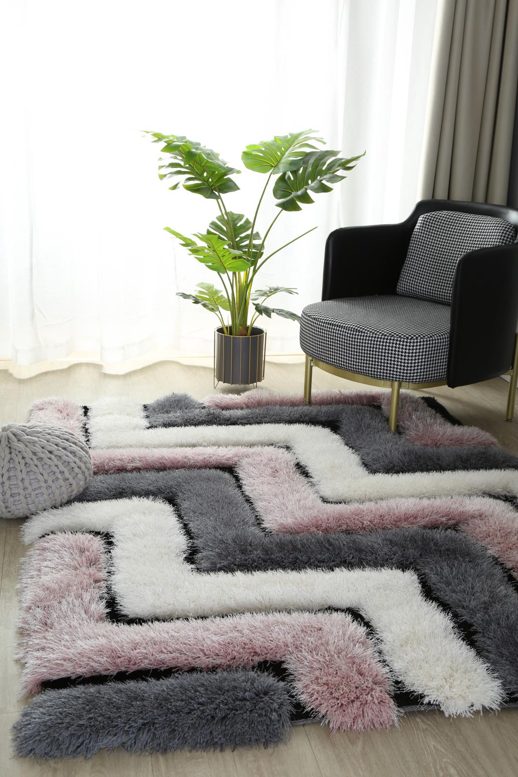 Mda 04 Charcoal Gray Shag Rug — view 6
