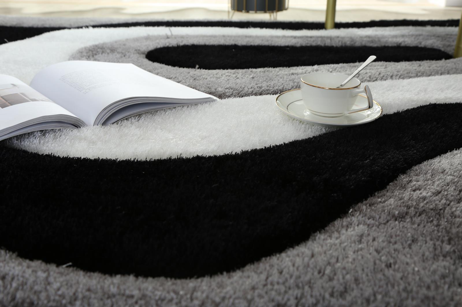 Mateos MS02 White Shag Rug — view 3