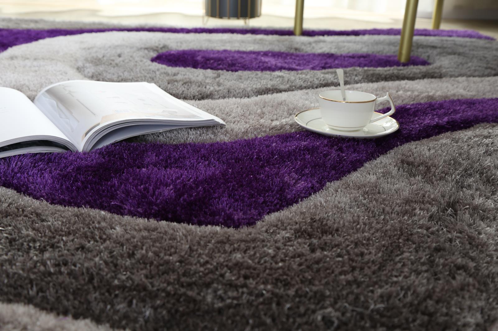 Mateos MS04 Purple Shag Rug — view 4