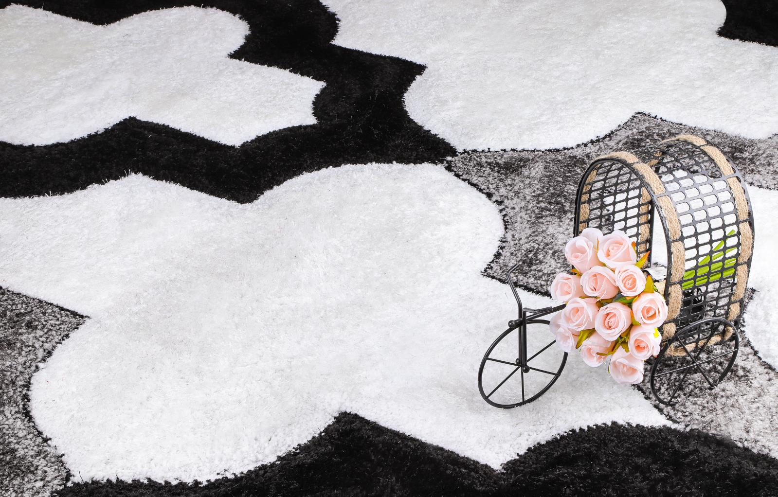 Santorini SA10 White Shag Rug — view 2