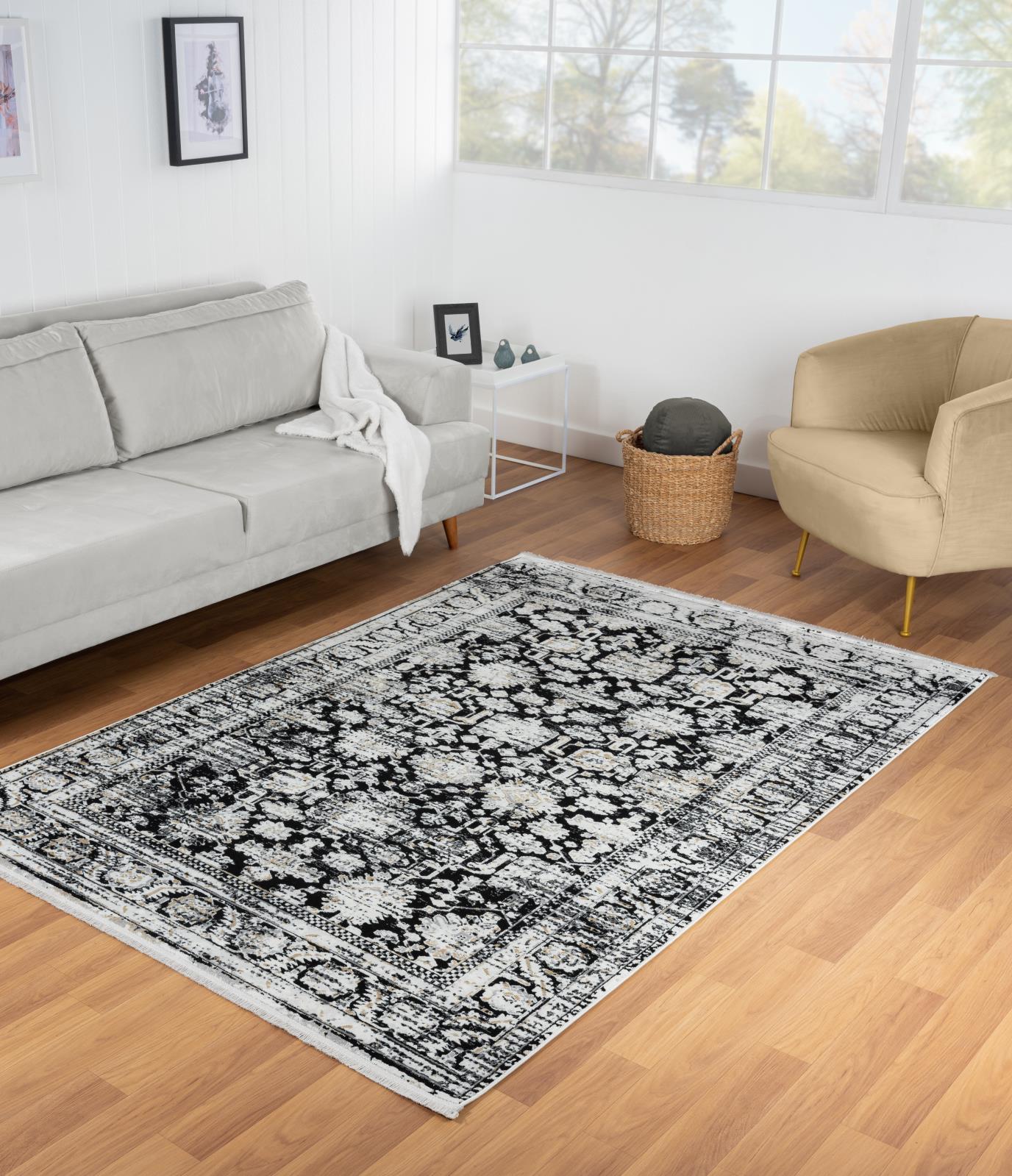 Xanthos XA09 Black Area Rug — view 2