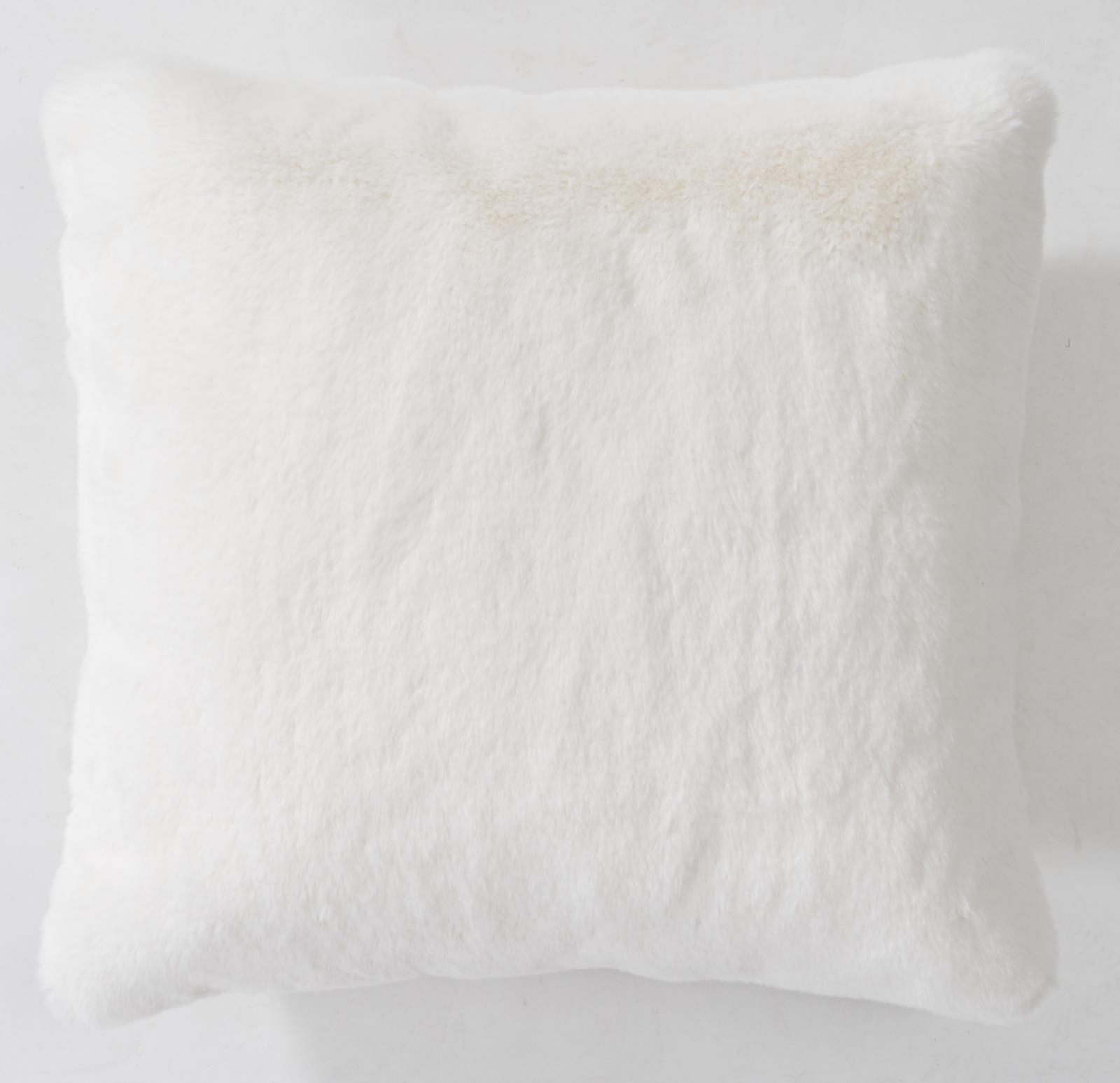 Faux Rabbit Fur RB01P White Accent Pillow