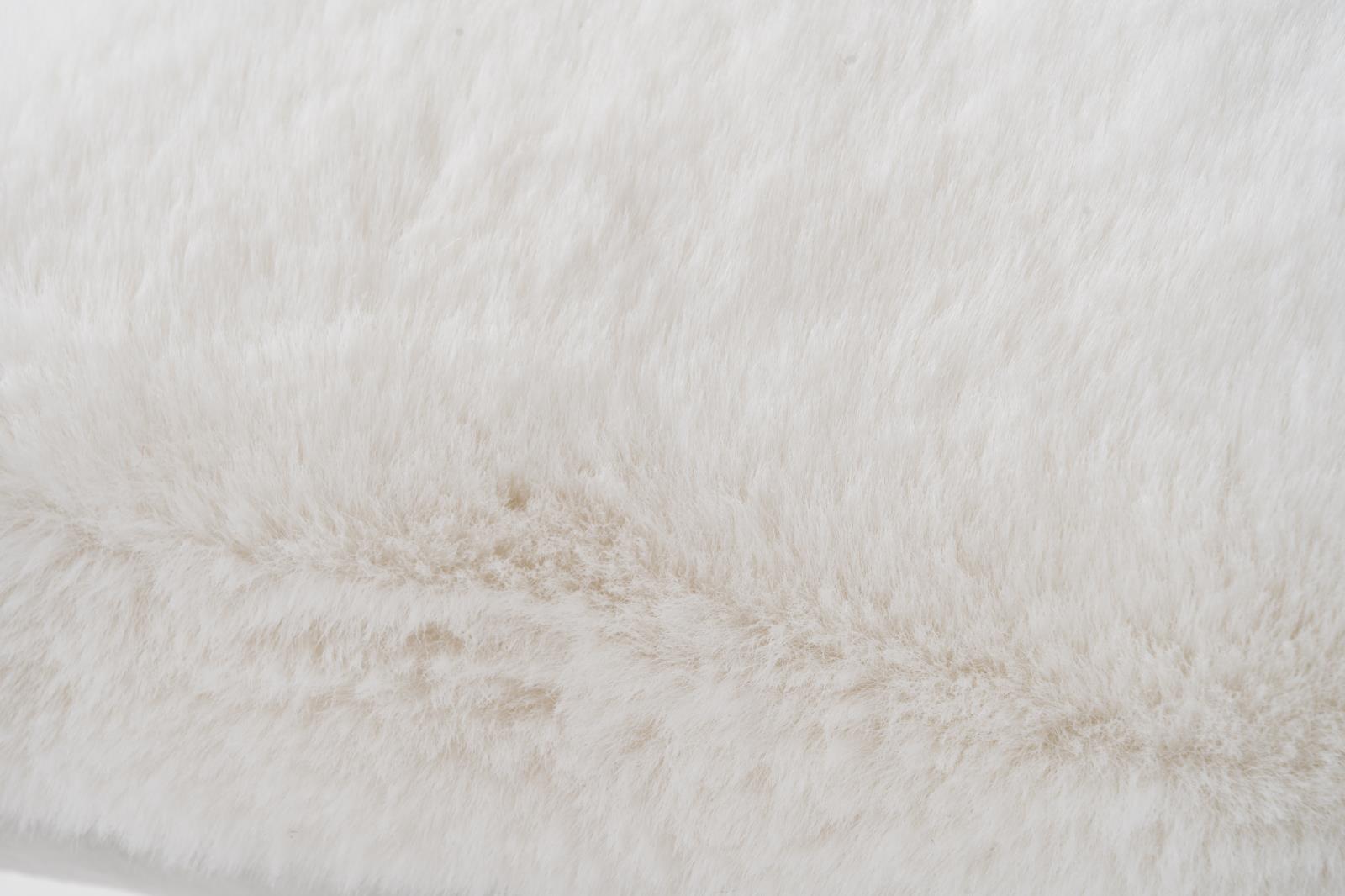 Faux Rabbit Fur RB01P White Accent Pillow — view 5