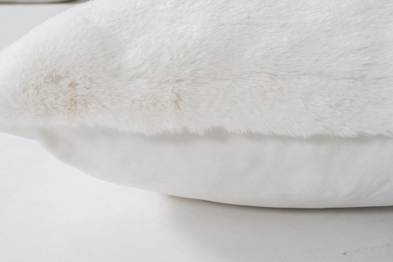 Faux Rabbit Fur RB01P White Accent Pillow — view 4