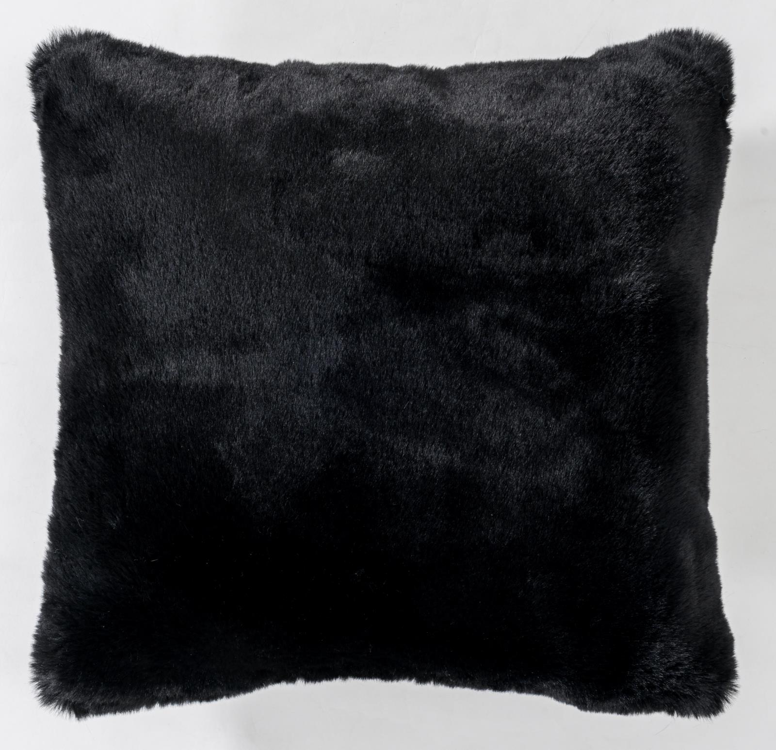 Faux Rabbit Fur RB02P Black Accent Pillow