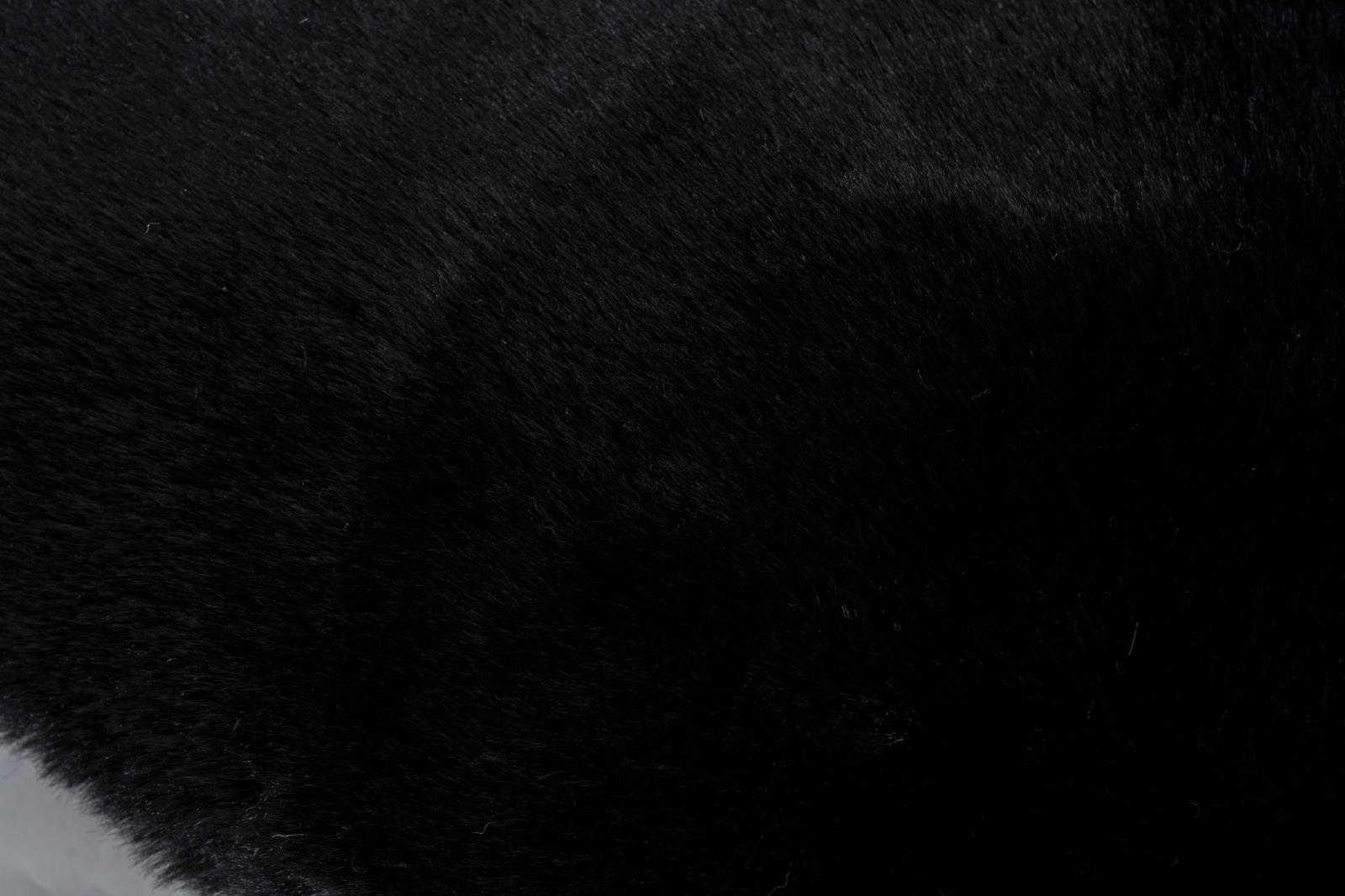 Faux Rabbit Fur RB02P Black Accent Pillow — view 5