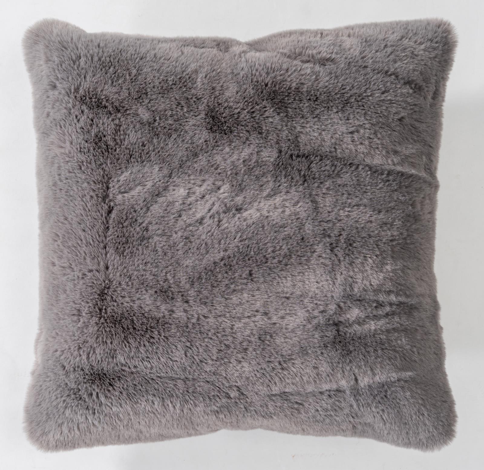 Faux Rabbit Fur RB04P Gray Accent Pillow