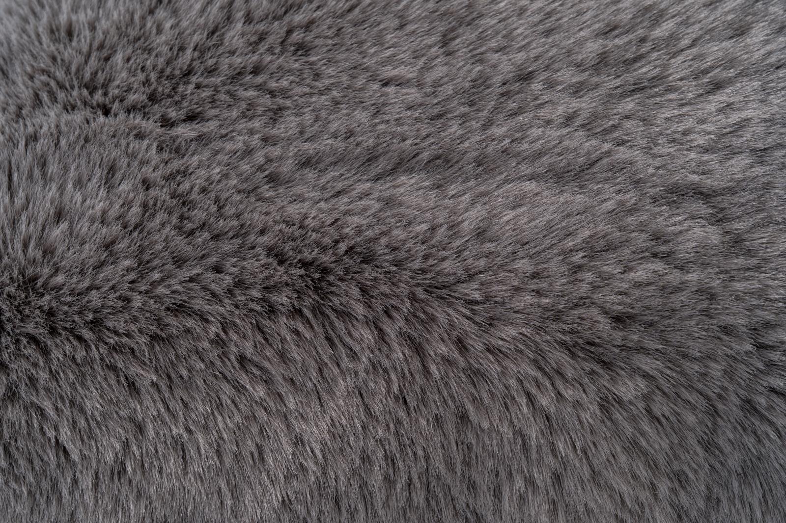 Faux Rabbit Fur RB04P Gray Accent Pillow — view 5