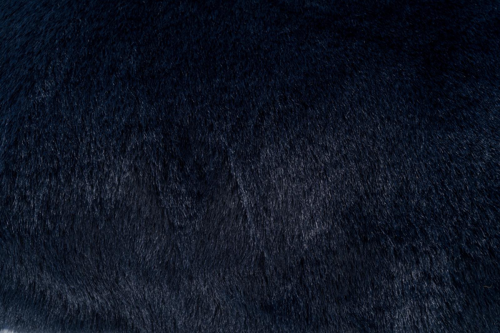 Faux Rabbit Fur RB13P Navy Blue Accent Pillow — view 5