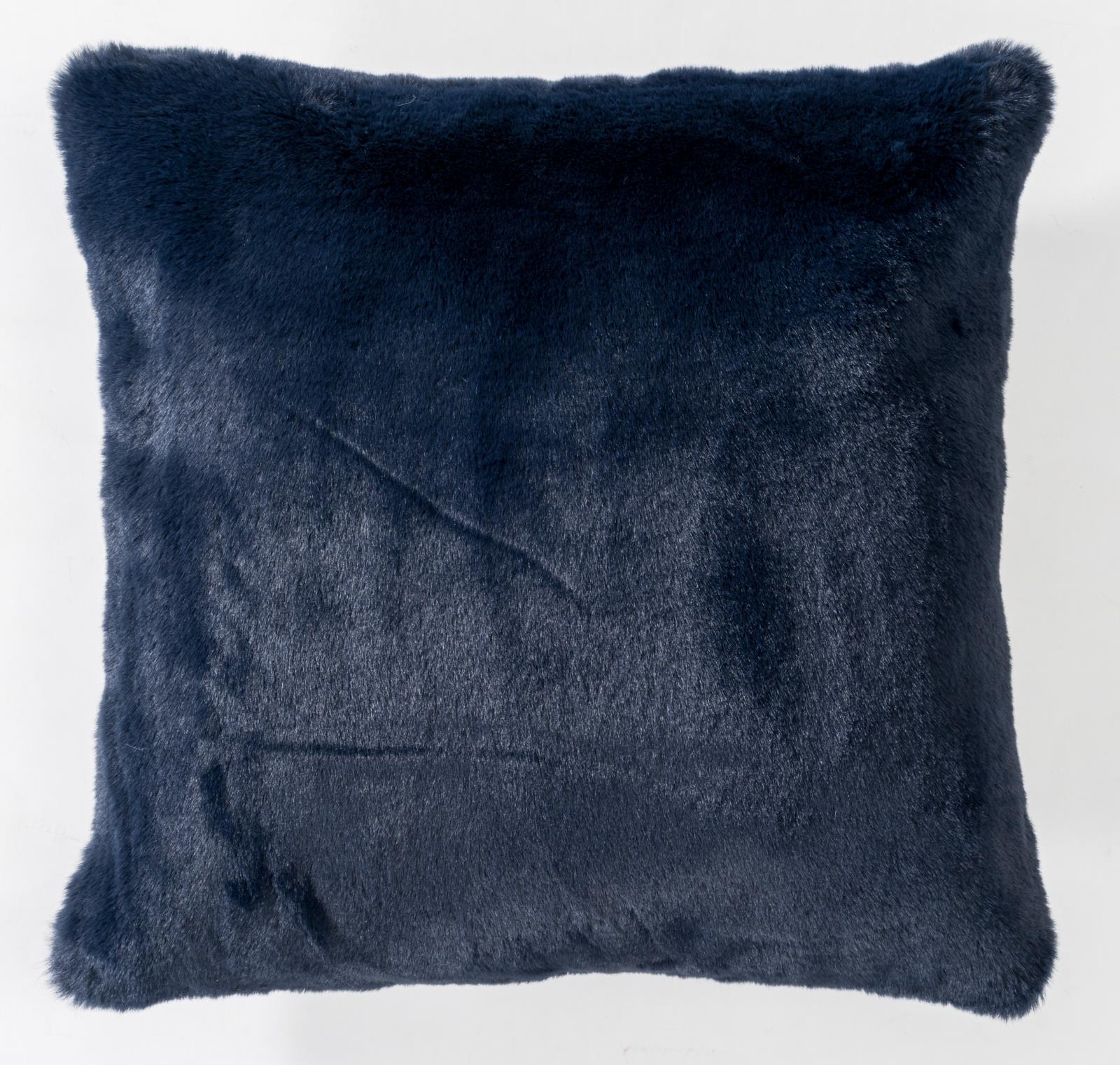 Faux Rabbit Fur RB13P Navy Blue Accent Pillow