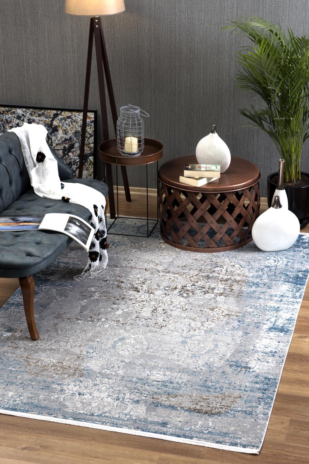 Andros AD06 Blue Area Rug — view 2