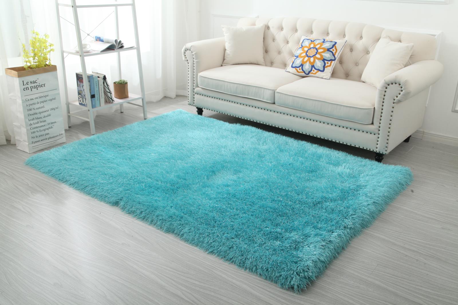 Manhattan MH06 Turquoise Shag Rug — view 5