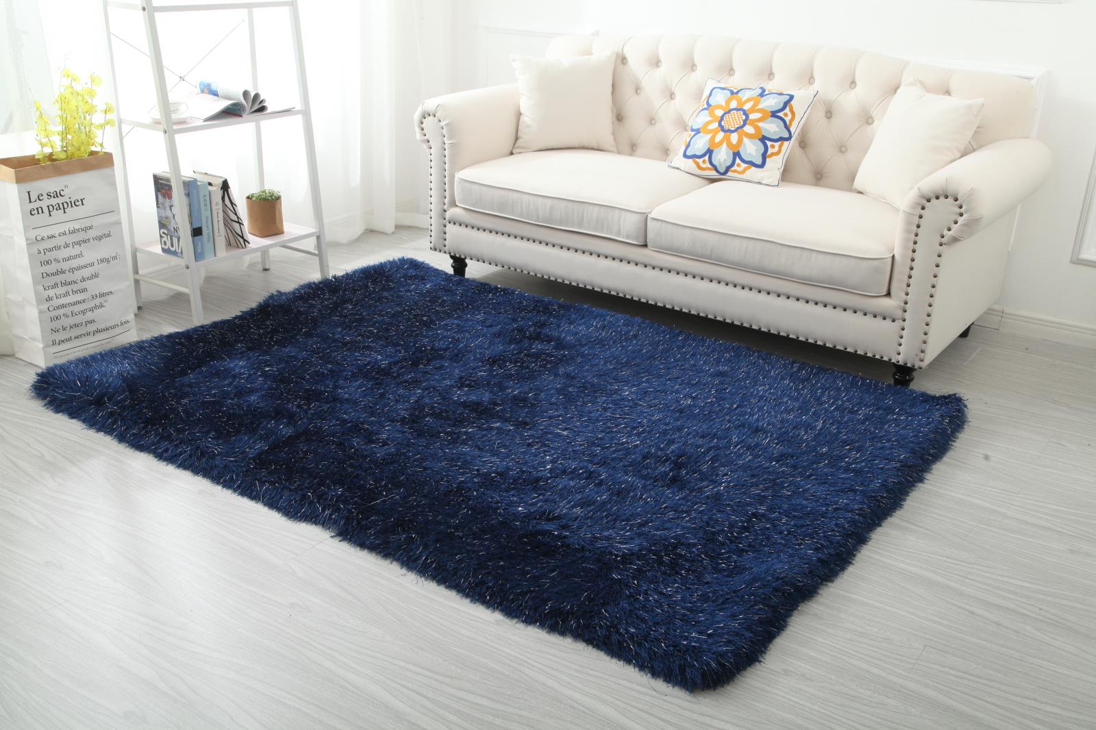 Manhattan MH03 Navy Blue Shag Rug — view 4