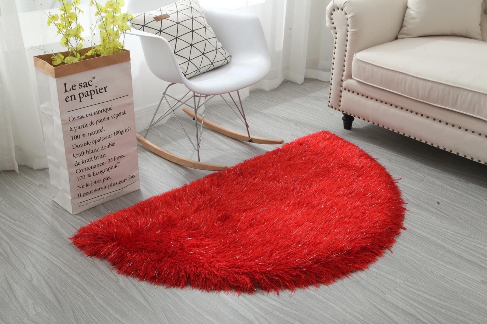 Manhattan MH04 Red Shag Rug — view 7