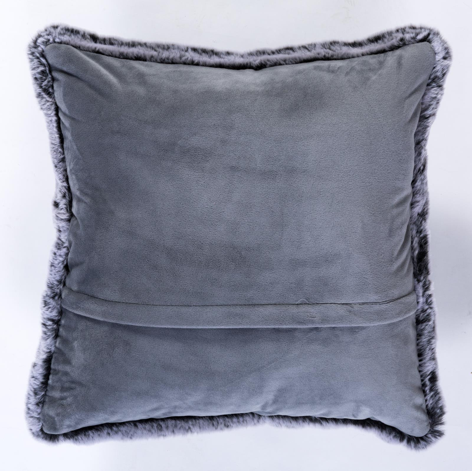 Faux Fur FU01P Gray Accent Pillow — view 2