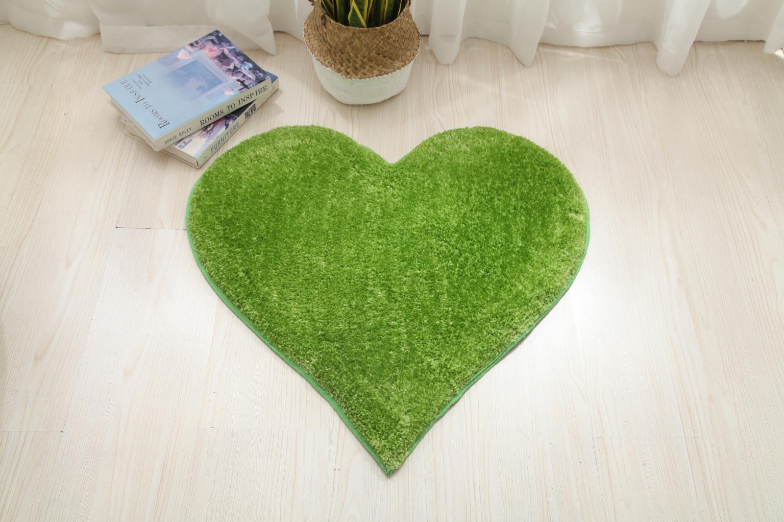 Hearts KD14 Green Shag Rug — view 4
