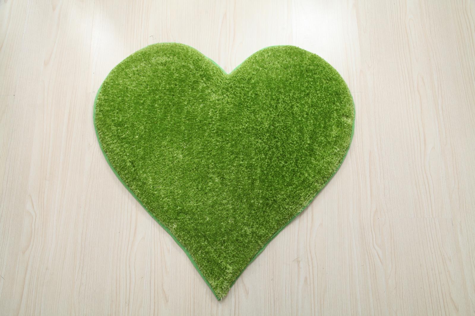Hearts KD14 Green Shag Rug