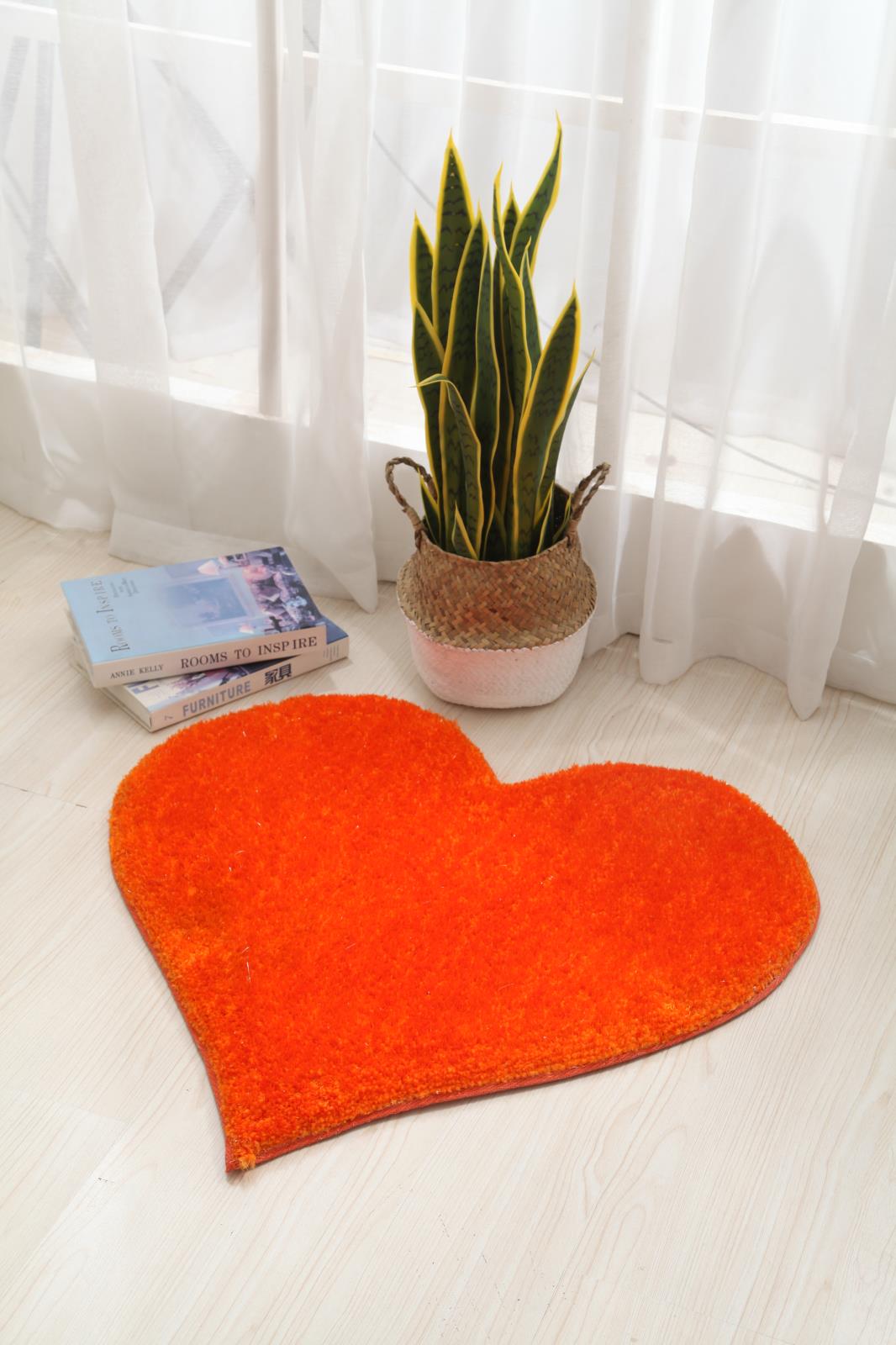 Hearts KD07 Orange Shag Rug — view 4