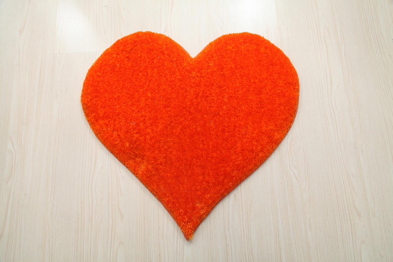 Hearts KD07 Orange Shag Rug