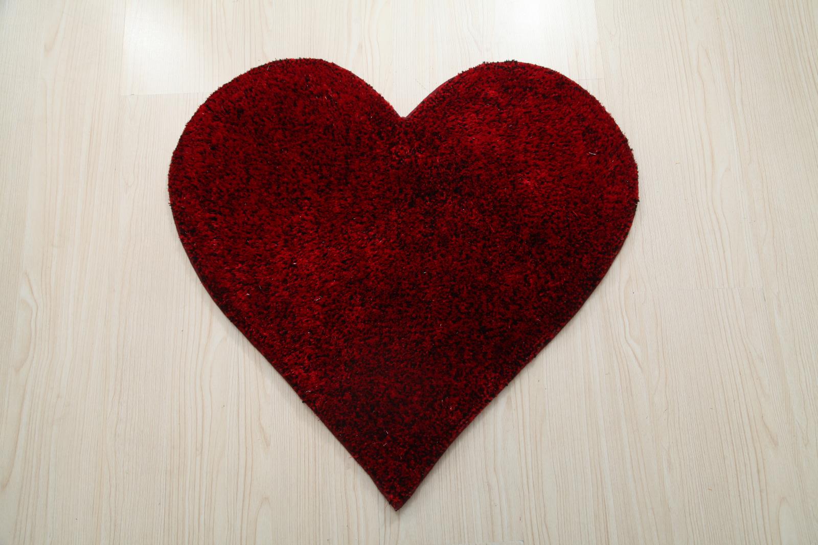 Hearts KD09 Burgundy Shag Rug