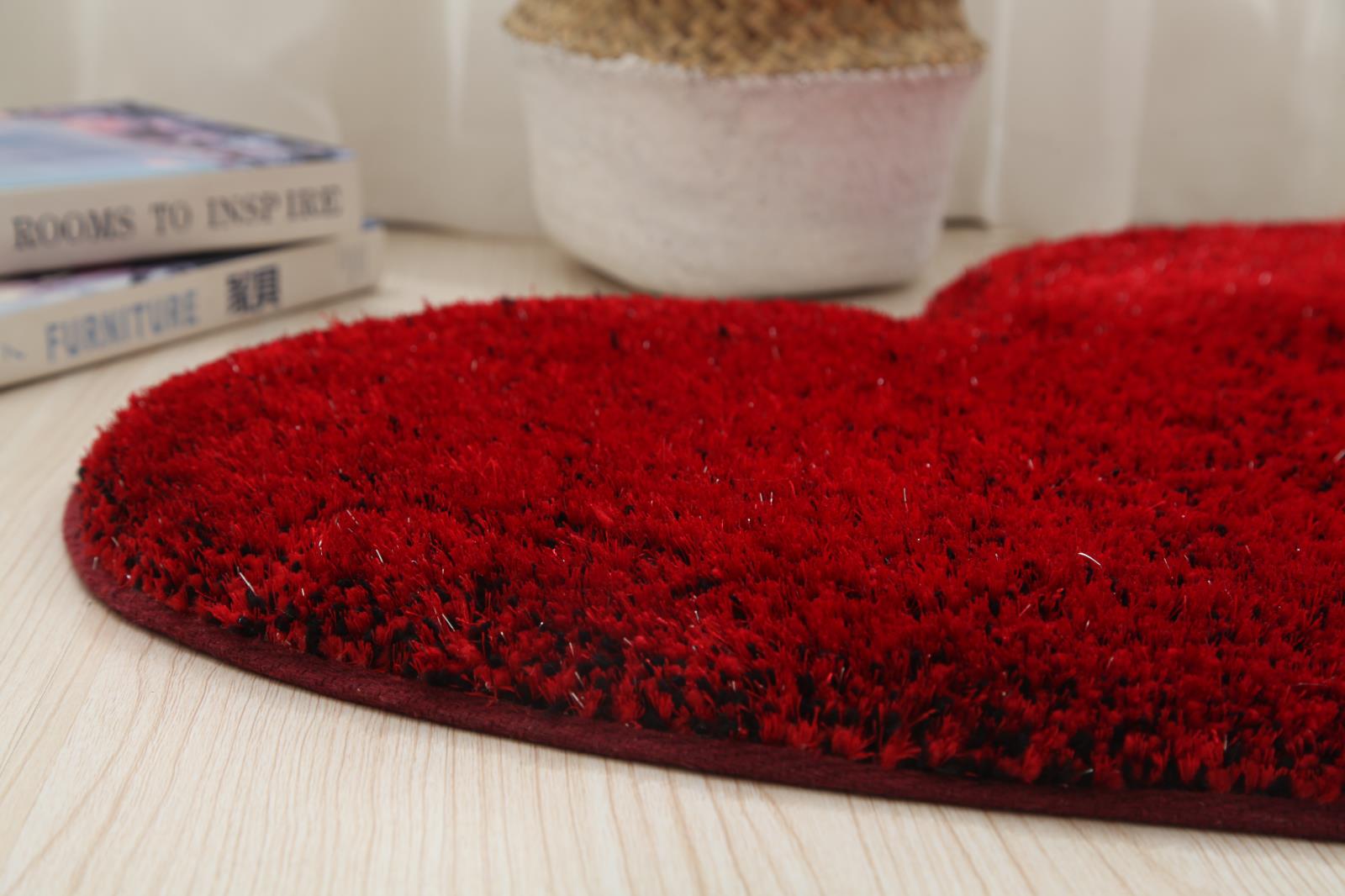 Hearts KD09 Burgundy Shag Rug — view 3