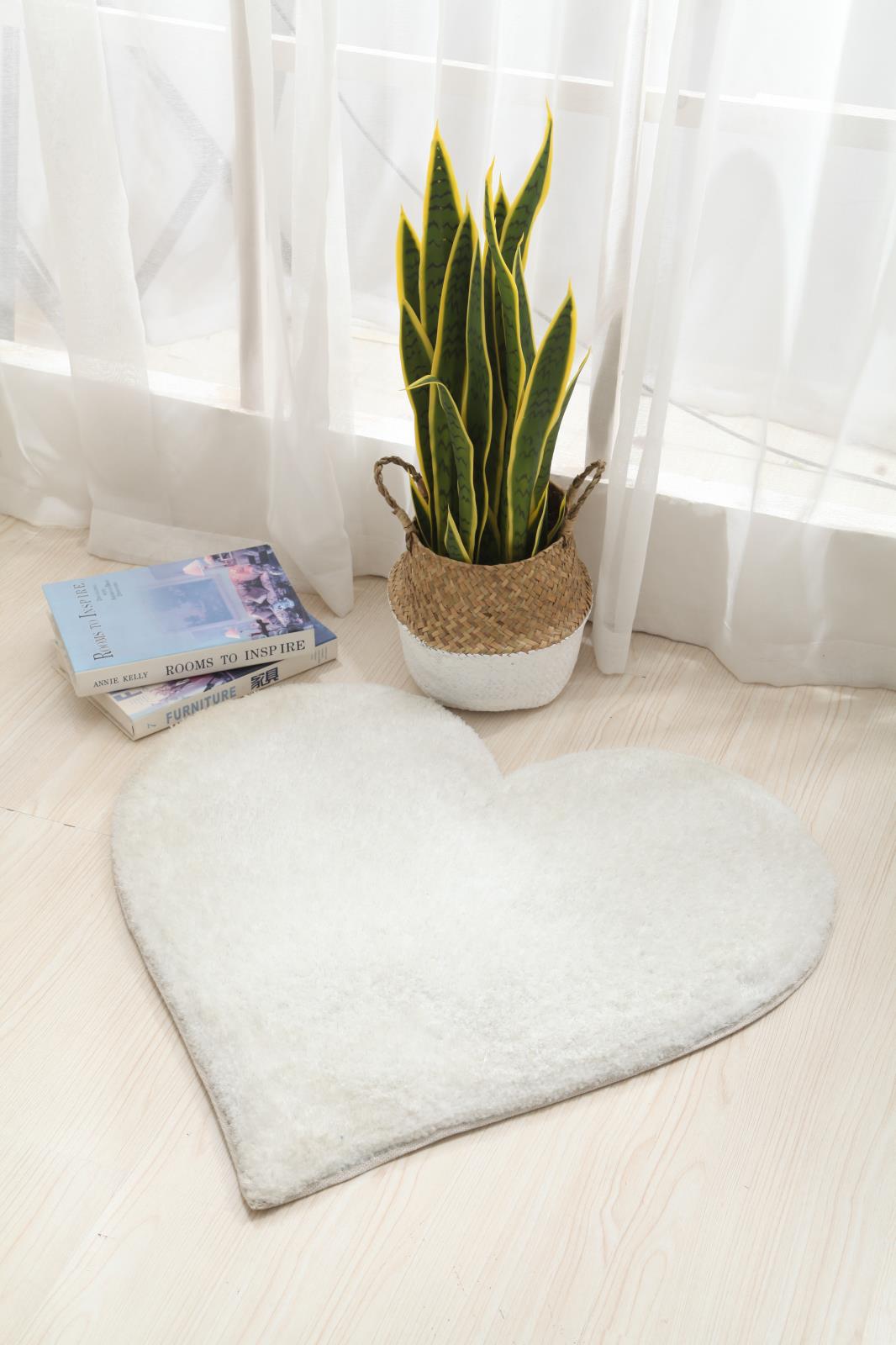 Hearts KD08 White Shag Rug — view 4
