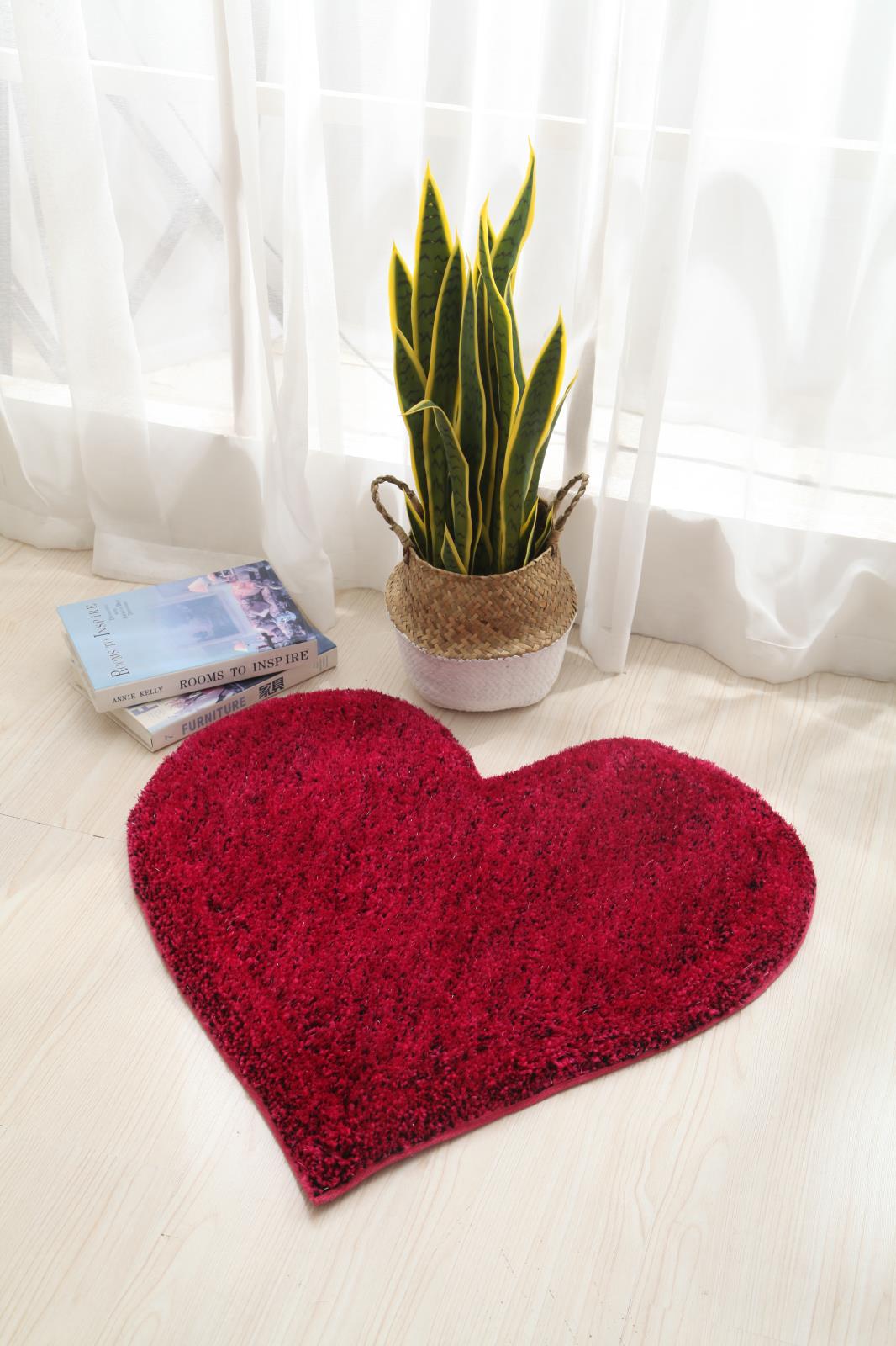 Hearts KD04 Red Shag Rug — view 4