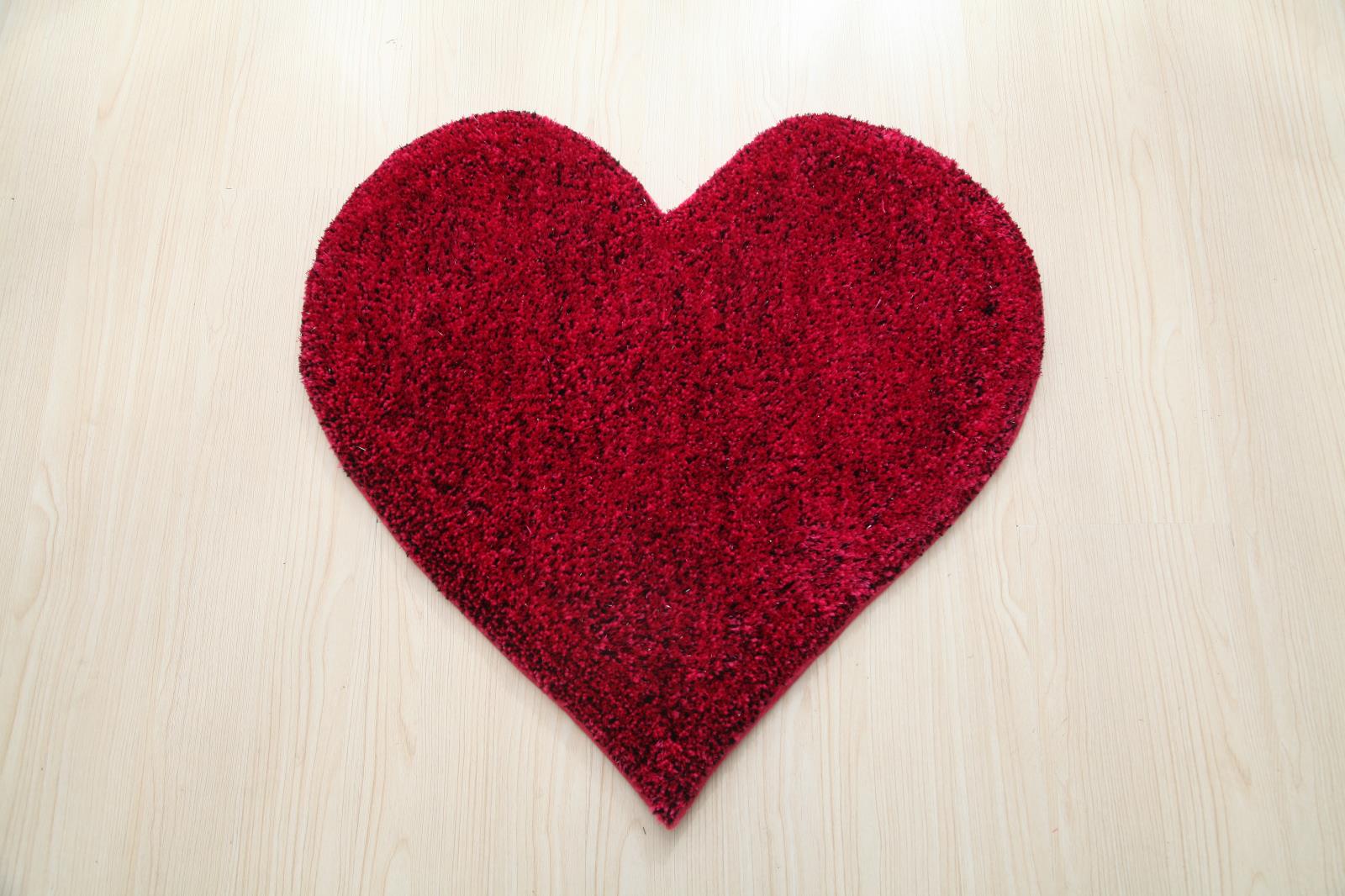 Hearts KD04 Red Shag Rug