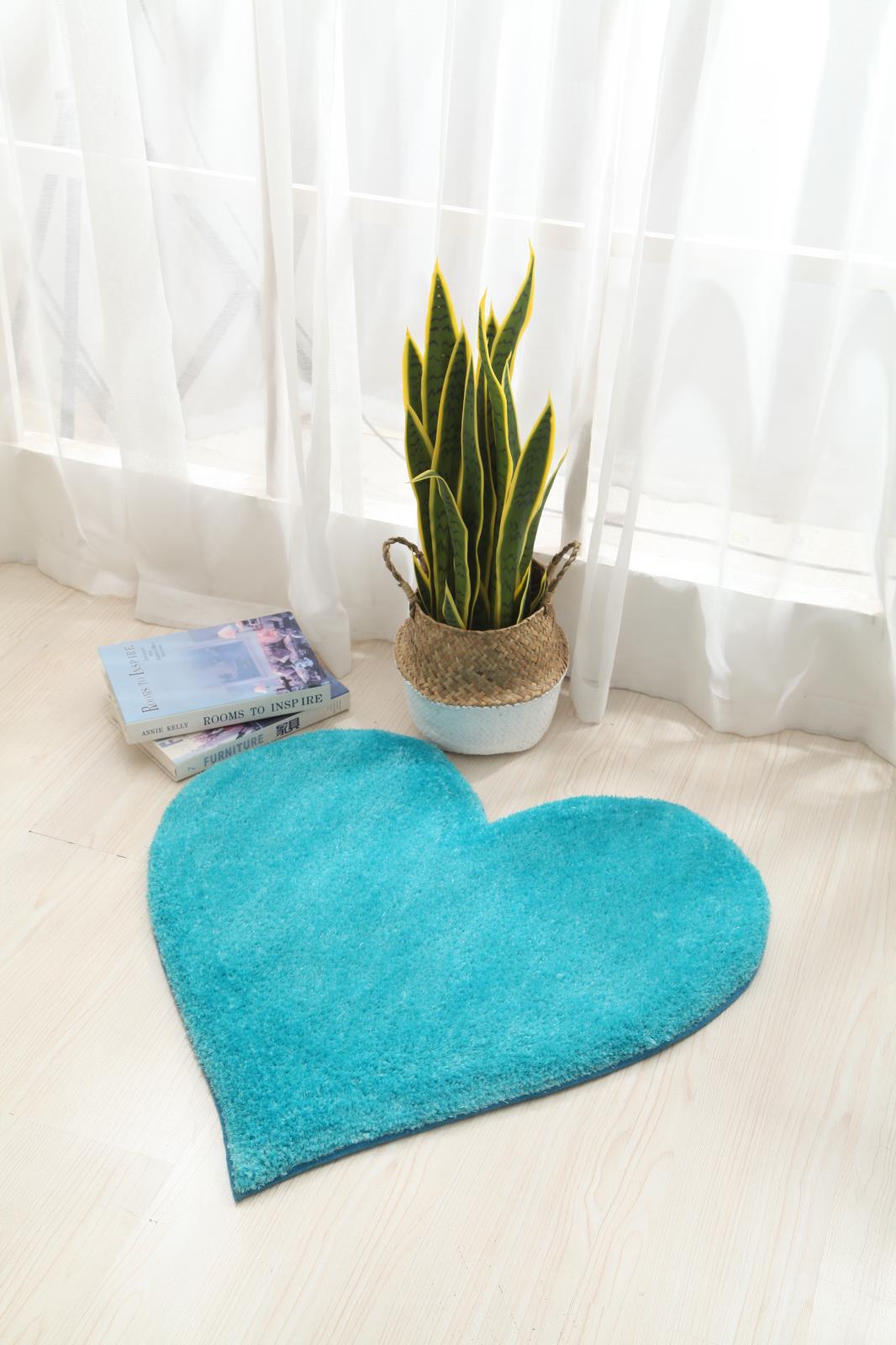 Hearts KD11 Turquoise Shag Rug — view 4