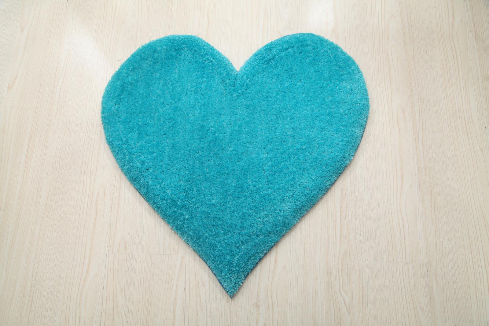 Hearts KD11 Turquoise Shag Rug