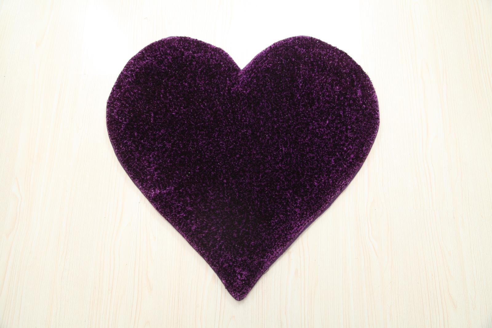 Hearts KD02 Purple Shag Rug