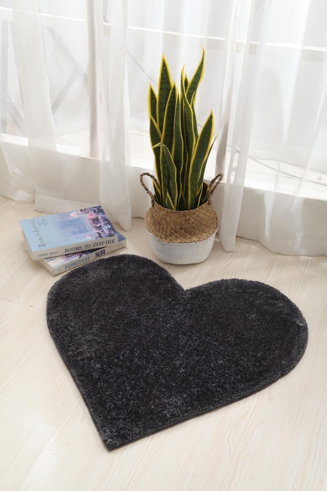 Hearts KD12 Dark Gray Shag Rug — view 4