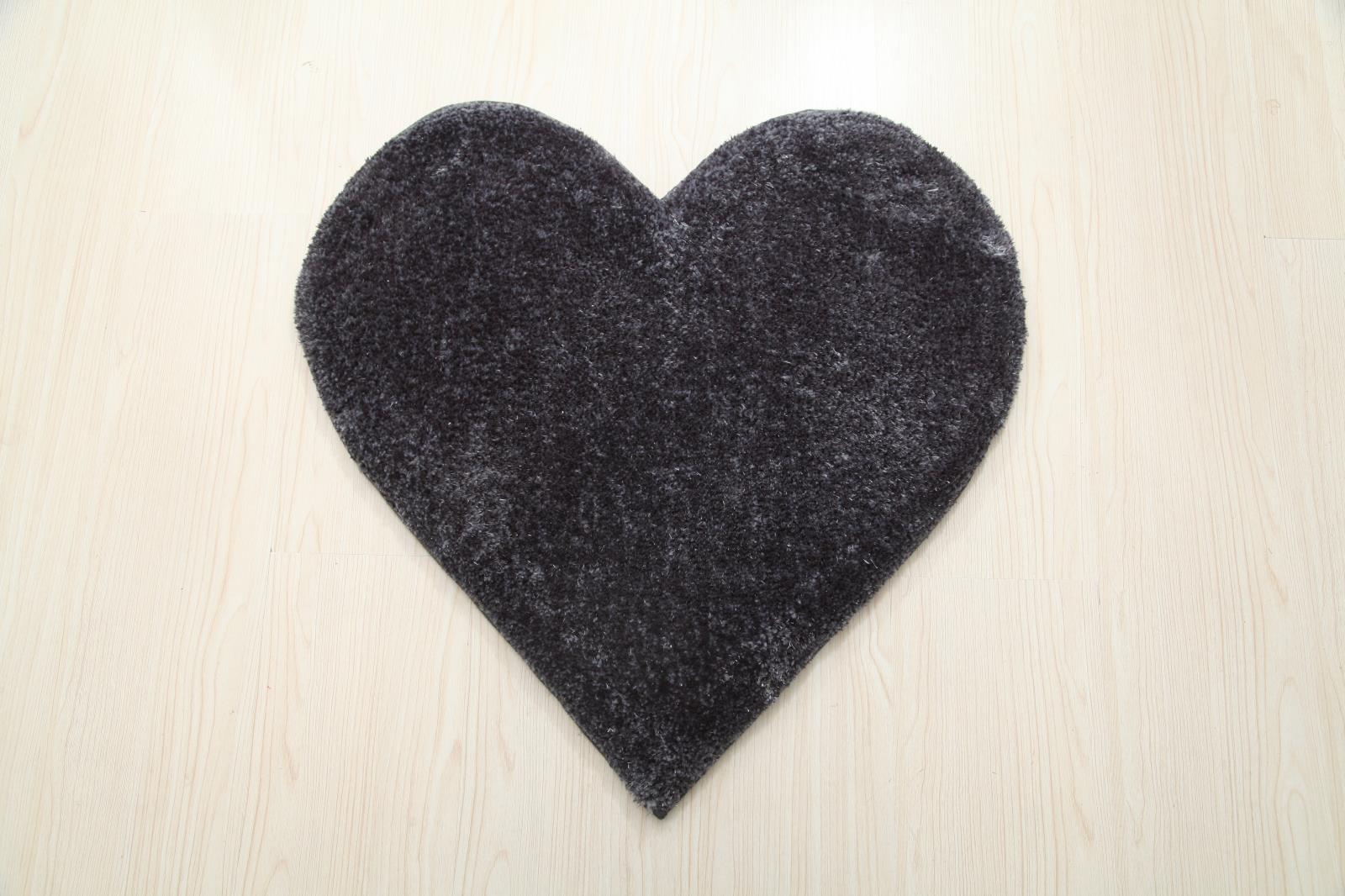 Hearts KD12 Dark Gray Shag Rug