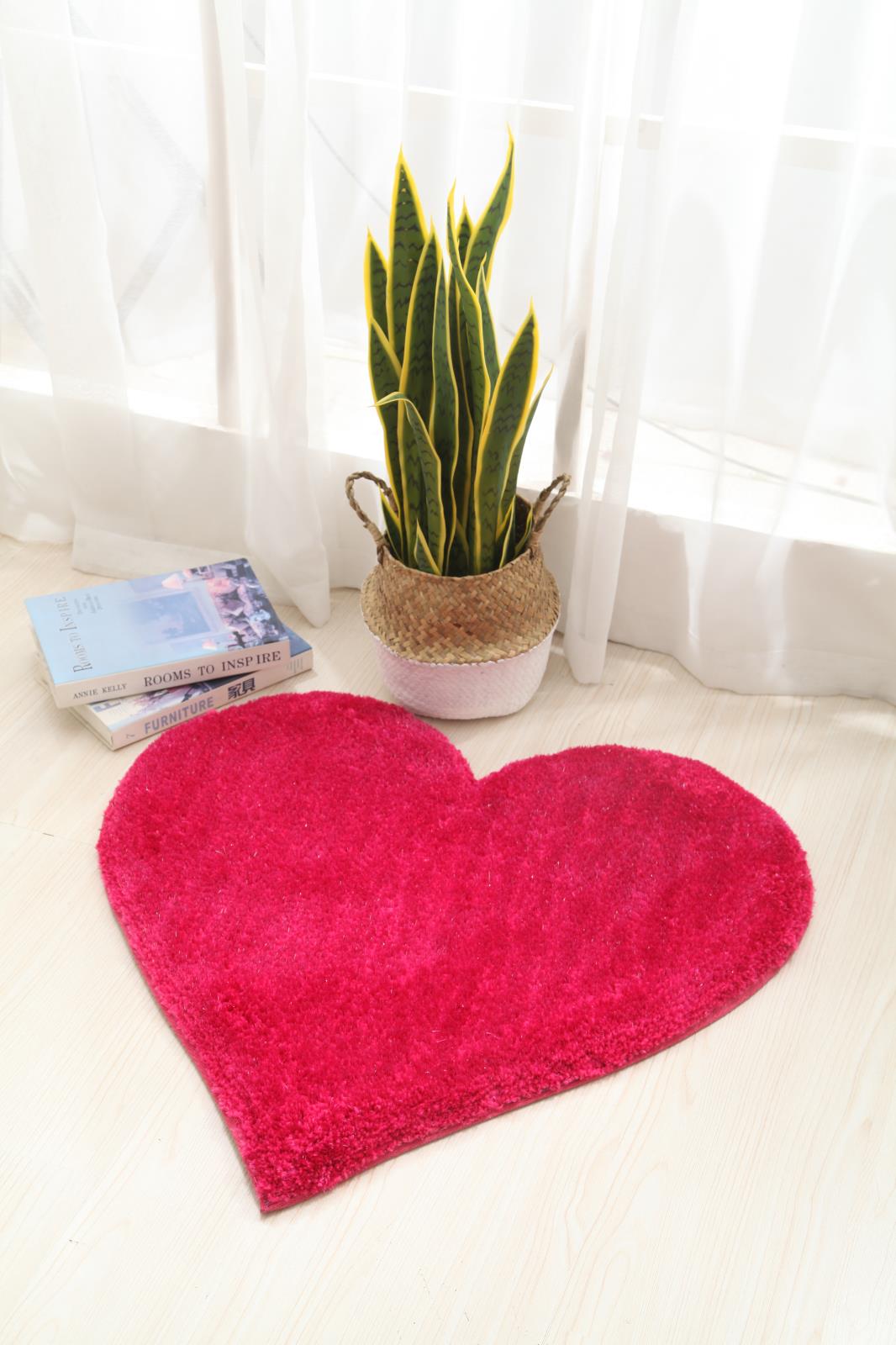 Hearts KD13 Fuchsia Shag Rug — view 4