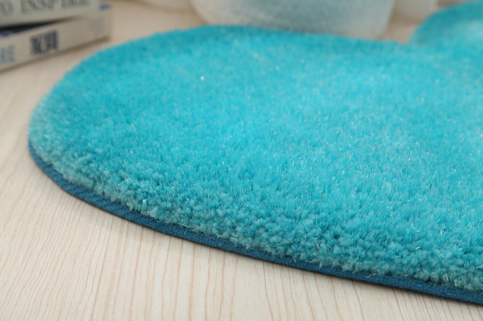 Hearts KD11 Turquoise Shag Rug — view 3